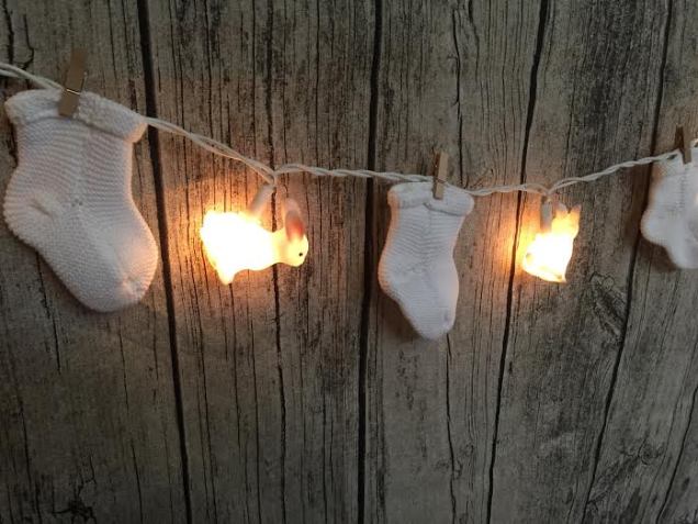 Oui Oui-babyshower de invierno-winter baby shower-guirnalda conejitos luz